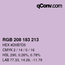 Color code: RGB 208 183 213 | qconv.com