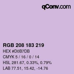 Color code: RGB 208 183 219 | qconv.com