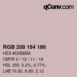 Color code: RGB 208 184 186 | qconv.com