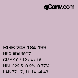 カラーコード: RGB 208 184 199 | qconv.com