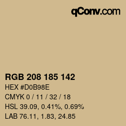 カラーコード: RGB 208 185 142 | qconv.com