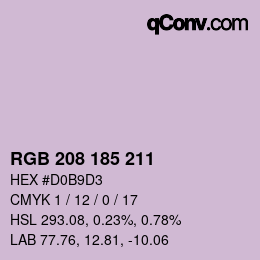 Color code: RGB 208 185 211 | qconv.com