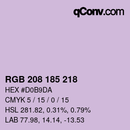 颜色代码: RGB 208 185 218 | qconv.com