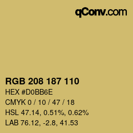 カラーコード: RGB 208 187 110 | qconv.com