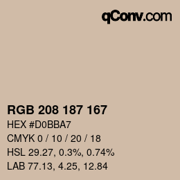 Color code: RGB 208 187 167 | qconv.com