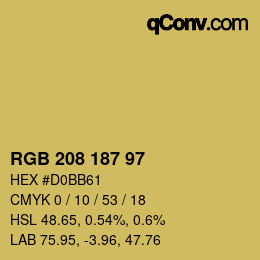 Color code: RGB 208 187 97 | qconv.com