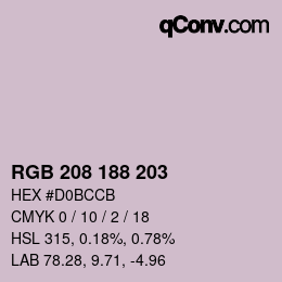 Color code: RGB 208 188 203 | qconv.com