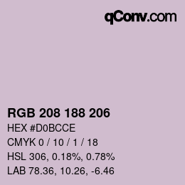 Color code: RGB 208 188 206 | qconv.com