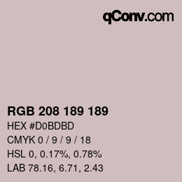 カラーコード: RGB 208 189 189 | qconv.com