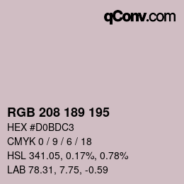 カラーコード: RGB 208 189 195 | qconv.com