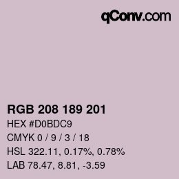 Código de color: RGB 208 189 201 | qconv.com