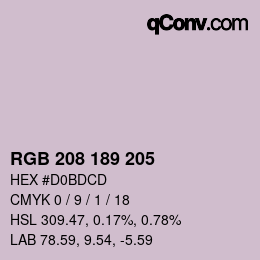 カラーコード: RGB 208 189 205 | qconv.com