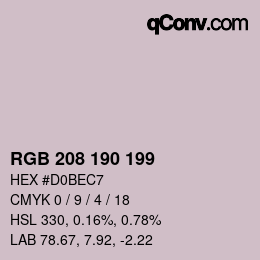 カラーコード: RGB 208 190 199 | qconv.com