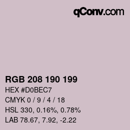 カラーコード: RGB 208 190 199 | qconv.com