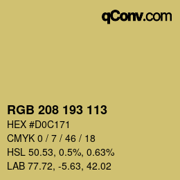 Color code: RGB 208 193 113 | qconv.com