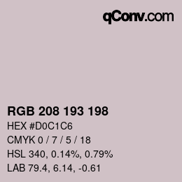 カラーコード: RGB 208 193 198 | qconv.com