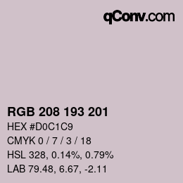 Color code: RGB 208 193 201 | qconv.com