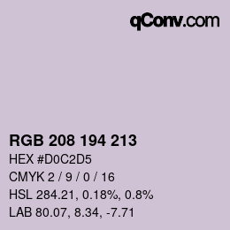 カラーコード: RGB 208 194 213 | qconv.com