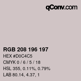 Color code: RGB 208 196 197 | qconv.com