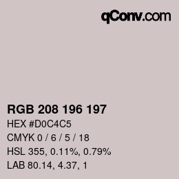 カラーコード: RGB 208 196 197 | qconv.com