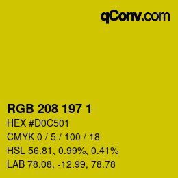 Farbcode: RGB 208 197 1 | qconv.com