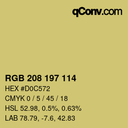 Color code: RGB 208 197 114 | qconv.com