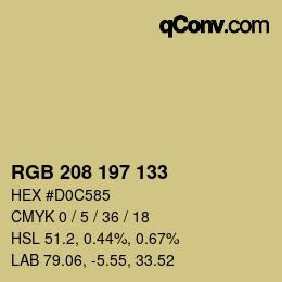 カラーコード: RGB 208 197 133 | qconv.com