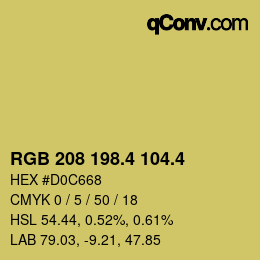 カラーコード: RGB 208 198.4 104.4 | qconv.com