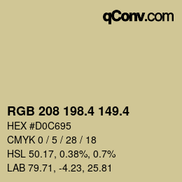 カラーコード: RGB 208 198.4 149.4 | qconv.com