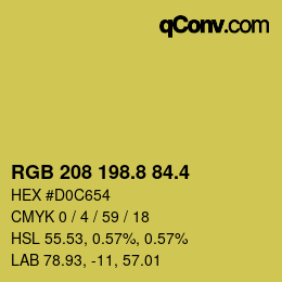 カラーコード: RGB 208 198.8 84.4 | qconv.com