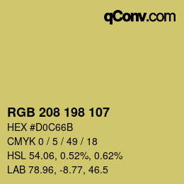 Color code: RGB 208 198 107 | qconv.com