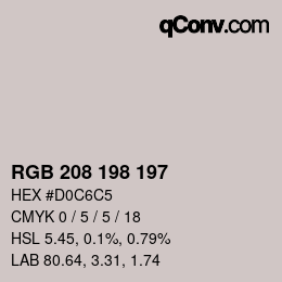Code couleur: RGB 208 198 197 | qconv.com