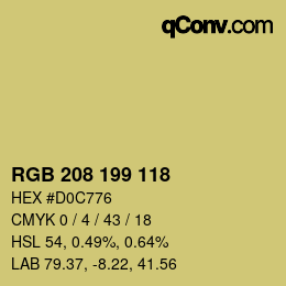 Color code: RGB 208 199 118 | qconv.com