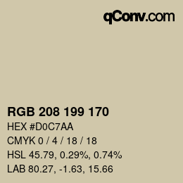 Color code: RGB 208 199 170 | qconv.com
