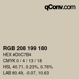 颜色代码: RGB 208 199 180 | qconv.com