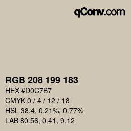 Color code: RGB 208 199 183 | qconv.com