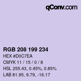 Farbcode: RGB 208 199 234 | qconv.com