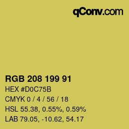 Color code: RGB 208 199 91 | qconv.com