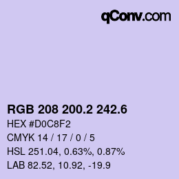 カラーコード: RGB 208 200.2 242.6 | qconv.com