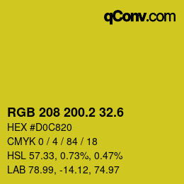 カラーコード: RGB 208 200.2 32.6 | qconv.com