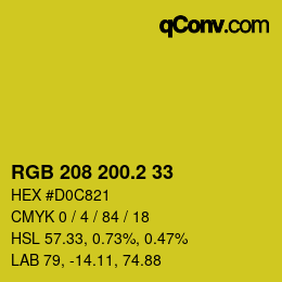 カラーコード: RGB 208 200.2 33 | qconv.com