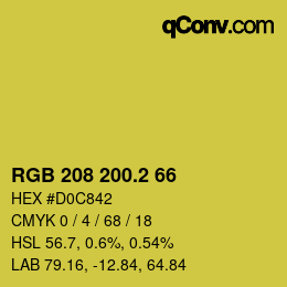 カラーコード: RGB 208 200.2 66 | qconv.com