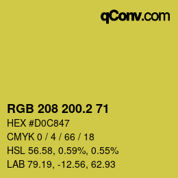 カラーコード: RGB 208 200.2 71 | qconv.com