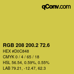 カラーコード: RGB 208 200.2 72.6 | qconv.com