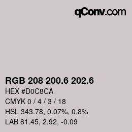 カラーコード: RGB 208 200.6 202.6 | qconv.com