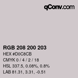 Color code: RGB 208 200 203 | qconv.com