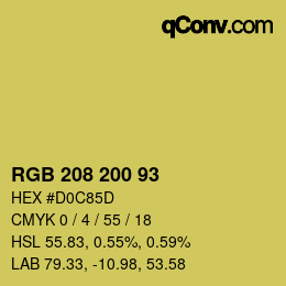 颜色代码: RGB 208 200 93 | qconv.com