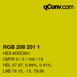 Color code: RGB 208 201 1 | qconv.com