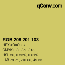 Color code: RGB 208 201 103 | qconv.com