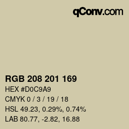 Color code: RGB 208 201 169 | qconv.com